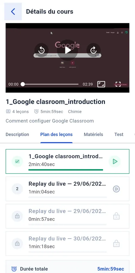 Application élève Klasis