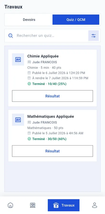 Application élève Klasis